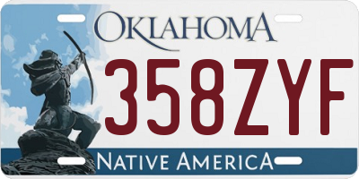 OK license plate 358ZYF