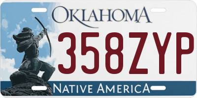 OK license plate 358ZYP