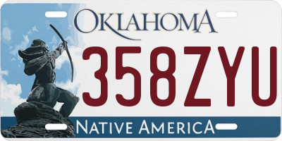 OK license plate 358ZYU