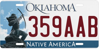 OK license plate 359AAB