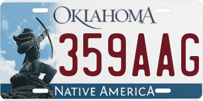 OK license plate 359AAG