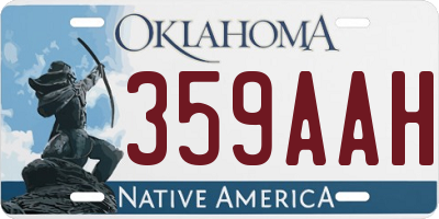 OK license plate 359AAH