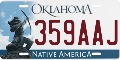 OK license plate 359AAJ