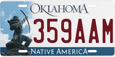 OK license plate 359AAM