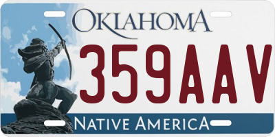 OK license plate 359AAV