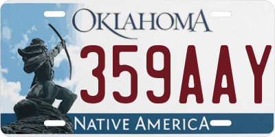 OK license plate 359AAY