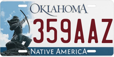 OK license plate 359AAZ