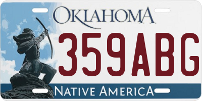 OK license plate 359ABG