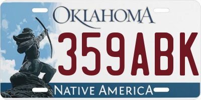 OK license plate 359ABK