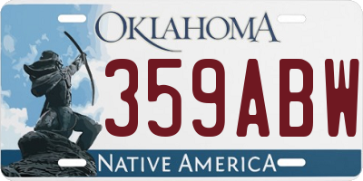 OK license plate 359ABW