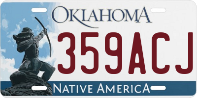 OK license plate 359ACJ