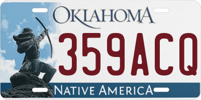 OK license plate 359ACQ