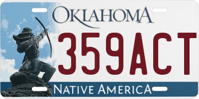 OK license plate 359ACT
