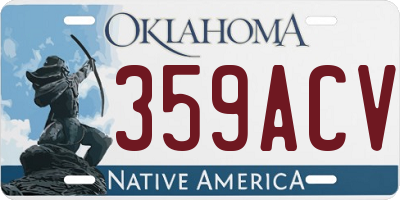 OK license plate 359ACV