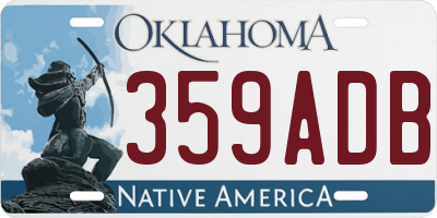 OK license plate 359ADB