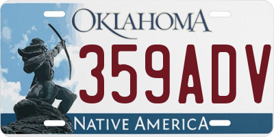 OK license plate 359ADV