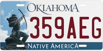 OK license plate 359AEG