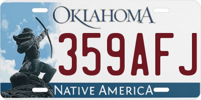 OK license plate 359AFJ