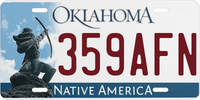 OK license plate 359AFN