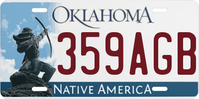 OK license plate 359AGB