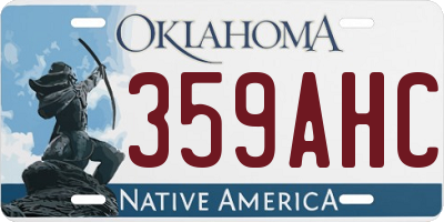 OK license plate 359AHC