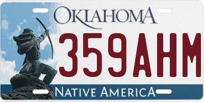 OK license plate 359AHM