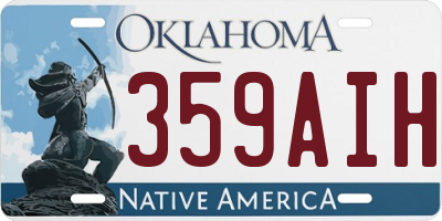 OK license plate 359AIH