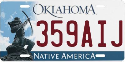 OK license plate 359AIJ