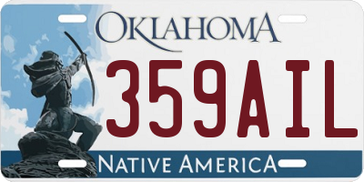 OK license plate 359AIL