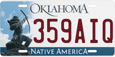 OK license plate 359AIQ