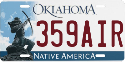 OK license plate 359AIR