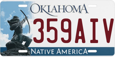 OK license plate 359AIV