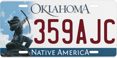 OK license plate 359AJC