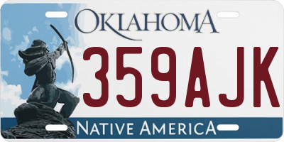 OK license plate 359AJK