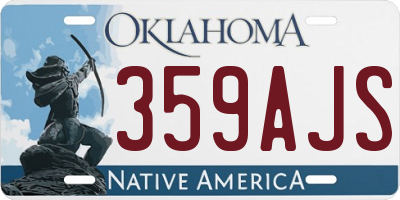 OK license plate 359AJS