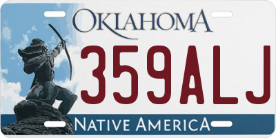 OK license plate 359ALJ