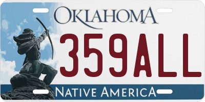 OK license plate 359ALL