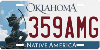 OK license plate 359AMG