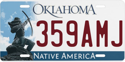 OK license plate 359AMJ