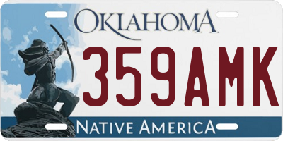 OK license plate 359AMK