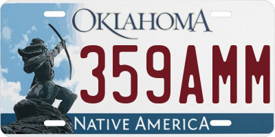 OK license plate 359AMM