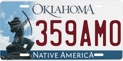 OK license plate 359AMO