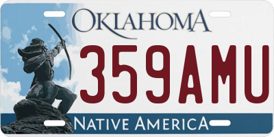 OK license plate 359AMU