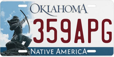 OK license plate 359APG