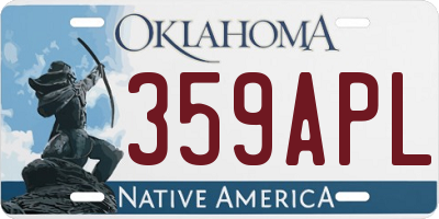 OK license plate 359APL