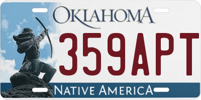 OK license plate 359APT