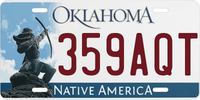 OK license plate 359AQT