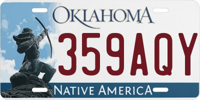 OK license plate 359AQY