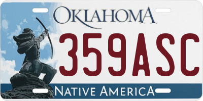 OK license plate 359ASC
