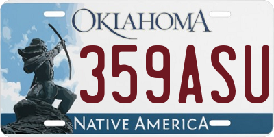 OK license plate 359ASU